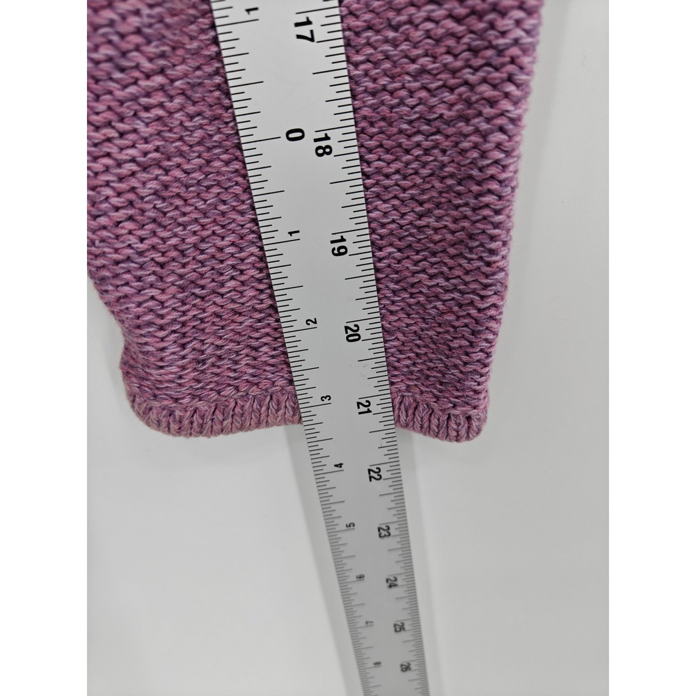 LL Bean Womens Purple Heather 100% Cotton Garter Stitch Crewneck Sweater Large - Picture 5 of 7